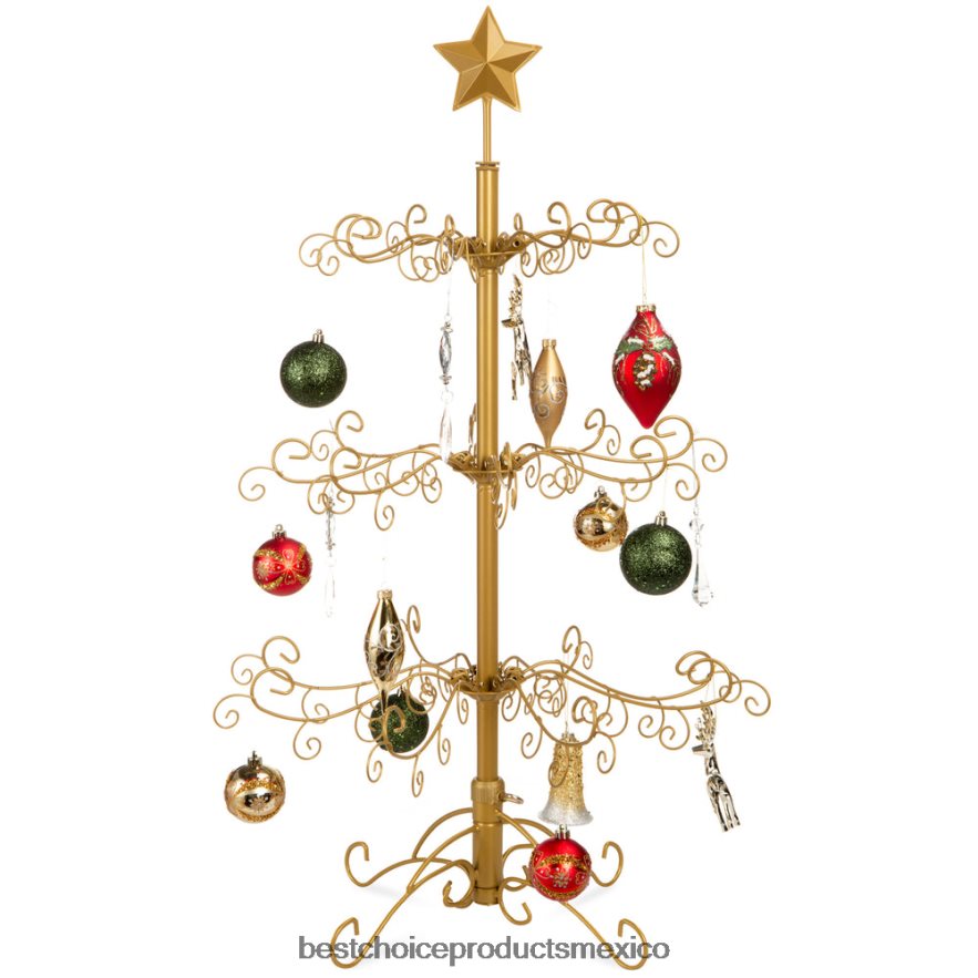 estacional Expositor de adorno para árbol de Navidad de hierro forjado con fácil montaje Best Choice Products oro X080FZ141