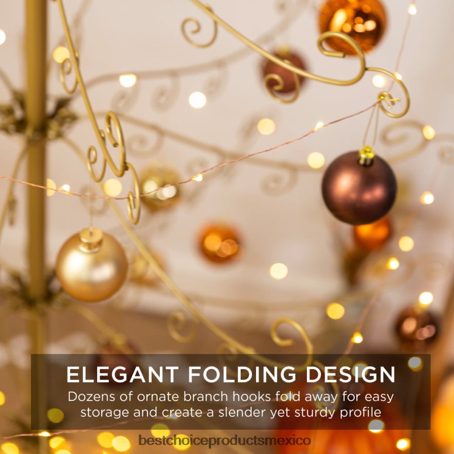 estacional Expositor de adorno para árbol de Navidad de hierro forjado con fácil montaje Best Choice Products oro X080FZ141