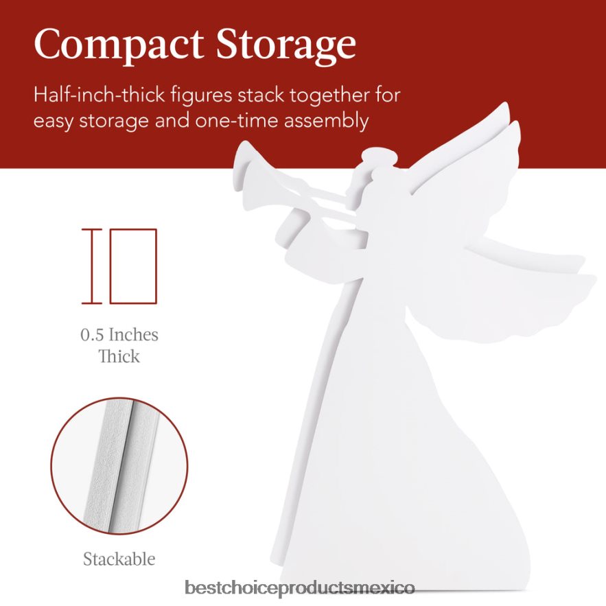 estacional Juego de 2 adornos de jardín con forma de ángel navideño con PVC resistente a la intemperie Best Choice Products blanco X080FZ31