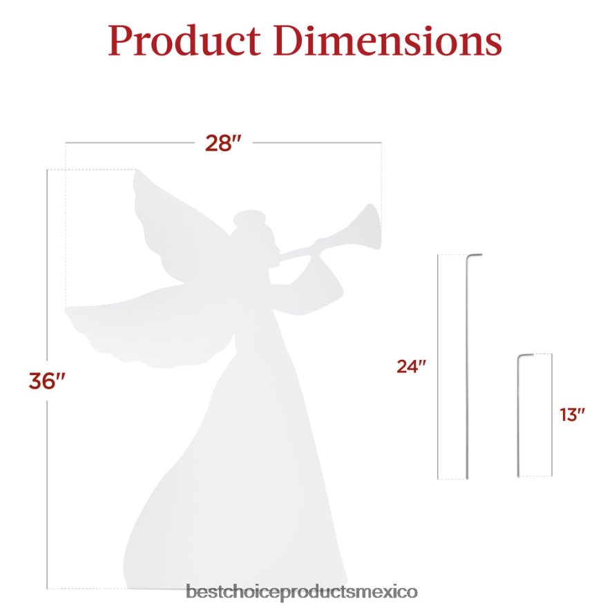 estacional Juego de 2 adornos de jardín con forma de ángel navideño con PVC resistente a la intemperie Best Choice Products blanco X080FZ31