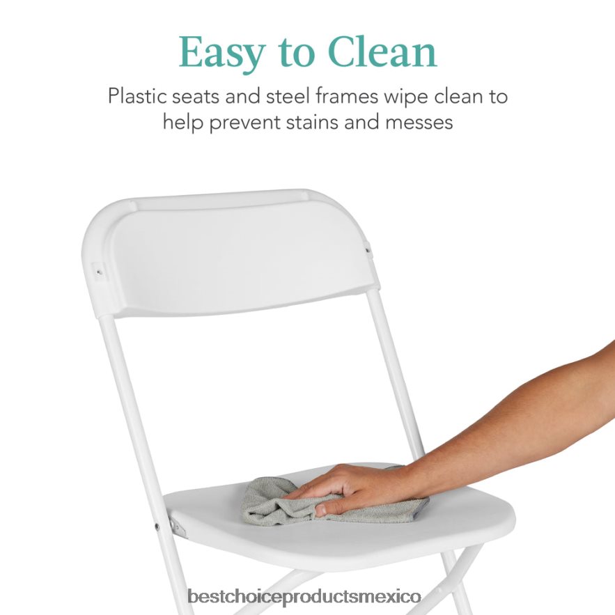 estacional Juego de 10 sillas plegables apilables de plástico con patas antideslizantes. Best Choice Products blanco X080FZ251