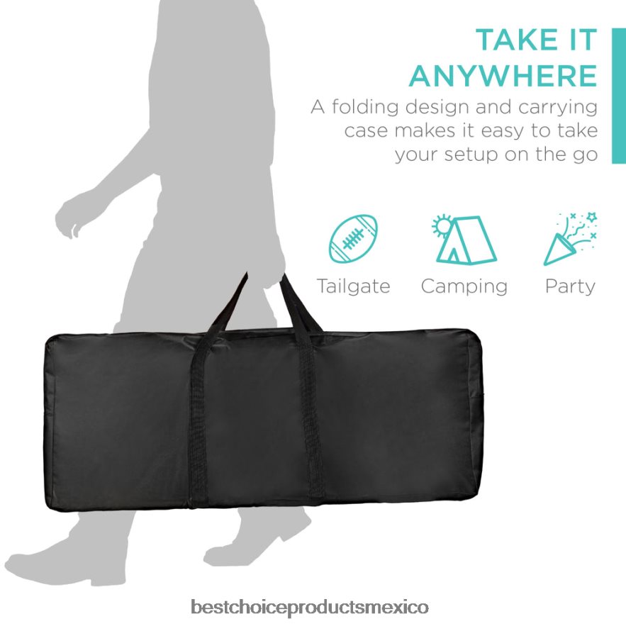 estacional mesa de bar emergente portátil con estuche de transporte y faldón extraíble Best Choice Products negro X080FZ230