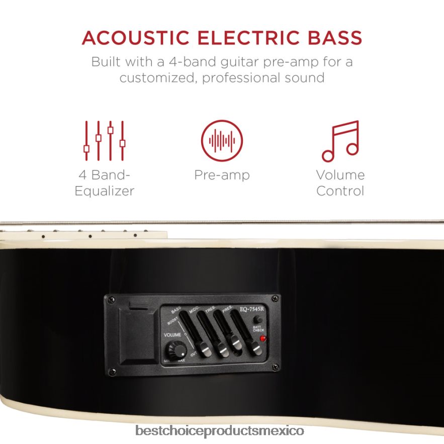 instrumentos musicales | Bajo eléctrico acústico con ecualizador y alma. Best Choice Products negro X080FZ1144