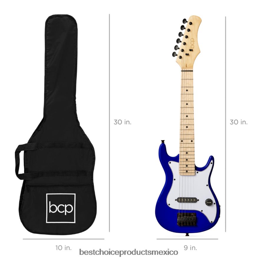 instrumentos musicales | Kit de iniciación para principiantes de guitarra eléctrica para niños con amplificador de 5w Best Choice Products azúl metálico X080FZ1089