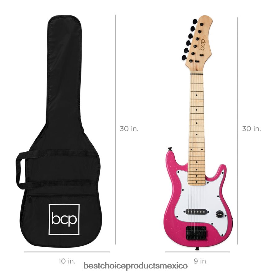 instrumentos musicales | Kit de iniciación para principiantes de guitarra eléctrica para niños con amplificador de 5w Best Choice Products brillo rosa X080FZ1087