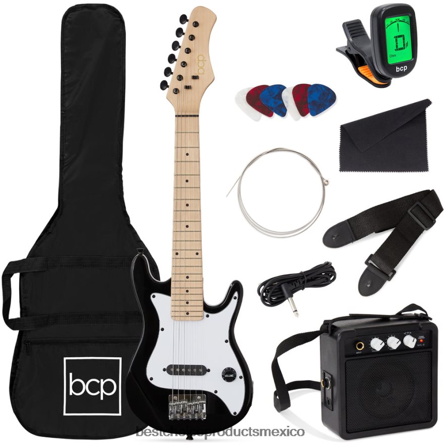 instrumentos musicales | Kit de iniciación para principiantes de guitarra eléctrica para niños con amplificador de 5w Best Choice Products negro X080FZ1081