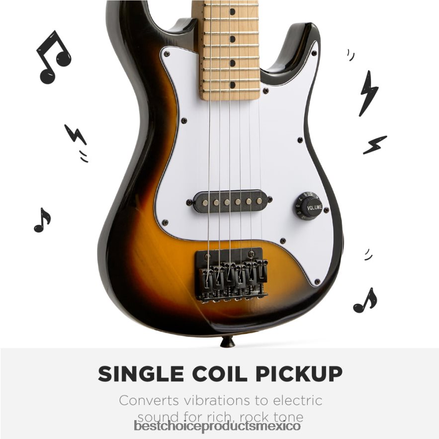 instrumentos musicales | Kit de iniciación para principiantes de guitarra eléctrica para niños con amplificador de 5w Best Choice Products resplandor solar X080FZ1085