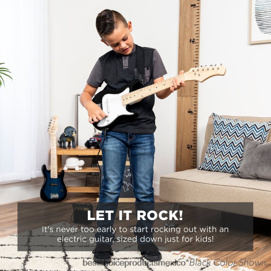 instrumentos musicales | Kit de iniciación para principiantes de guitarra eléctrica para niños con amplificador de 5w Best Choice Products resplandor solar X080FZ1085