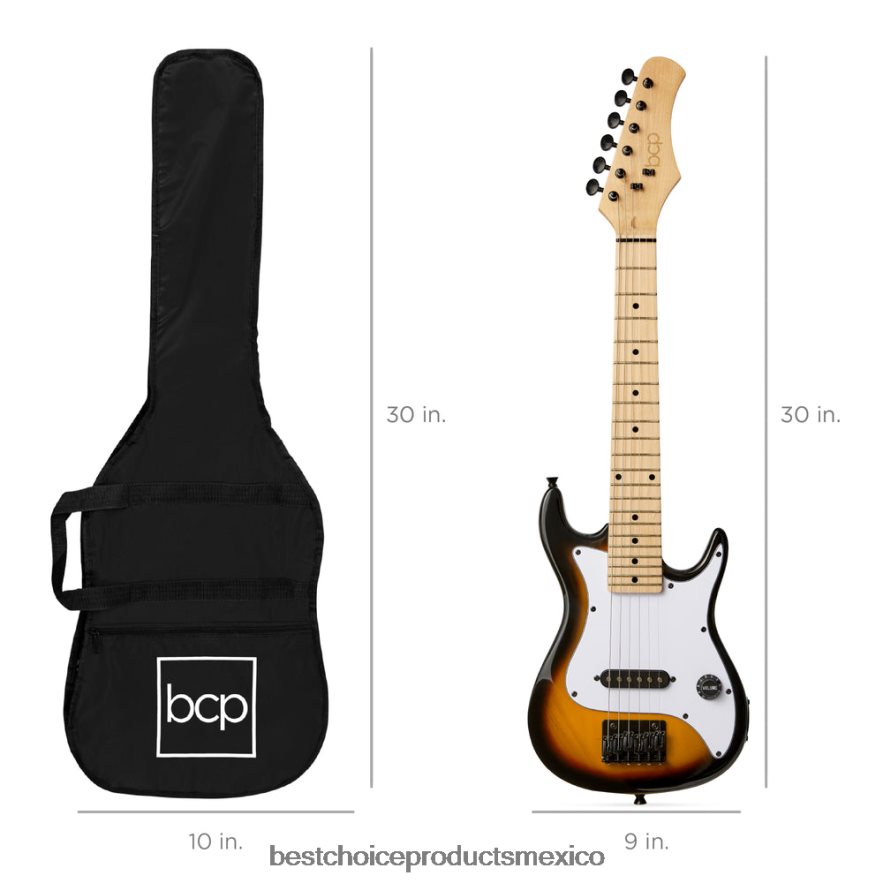 instrumentos musicales | Kit de iniciación para principiantes de guitarra eléctrica para niños con amplificador de 5w Best Choice Products resplandor solar X080FZ1085