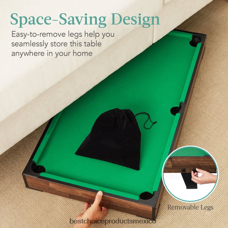 juguete y juego | Juego de billar de mesa, mesa de juegos arcade de billar con 2 tacos, bolsa de almacenamiento Best Choice Products madera oscura X080FZ1003