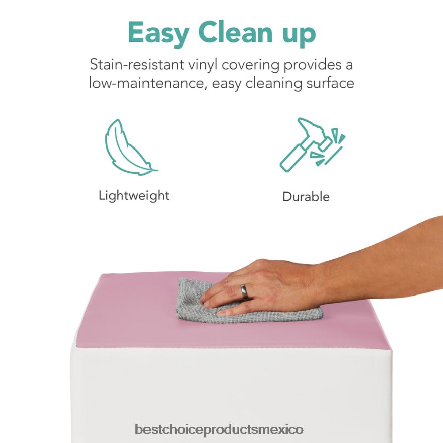 juguete y juego | Juego de estructura de formas de espuma suave para niños de 4 piezas para escalar y gatear Best Choice Products rosa X080FZ569