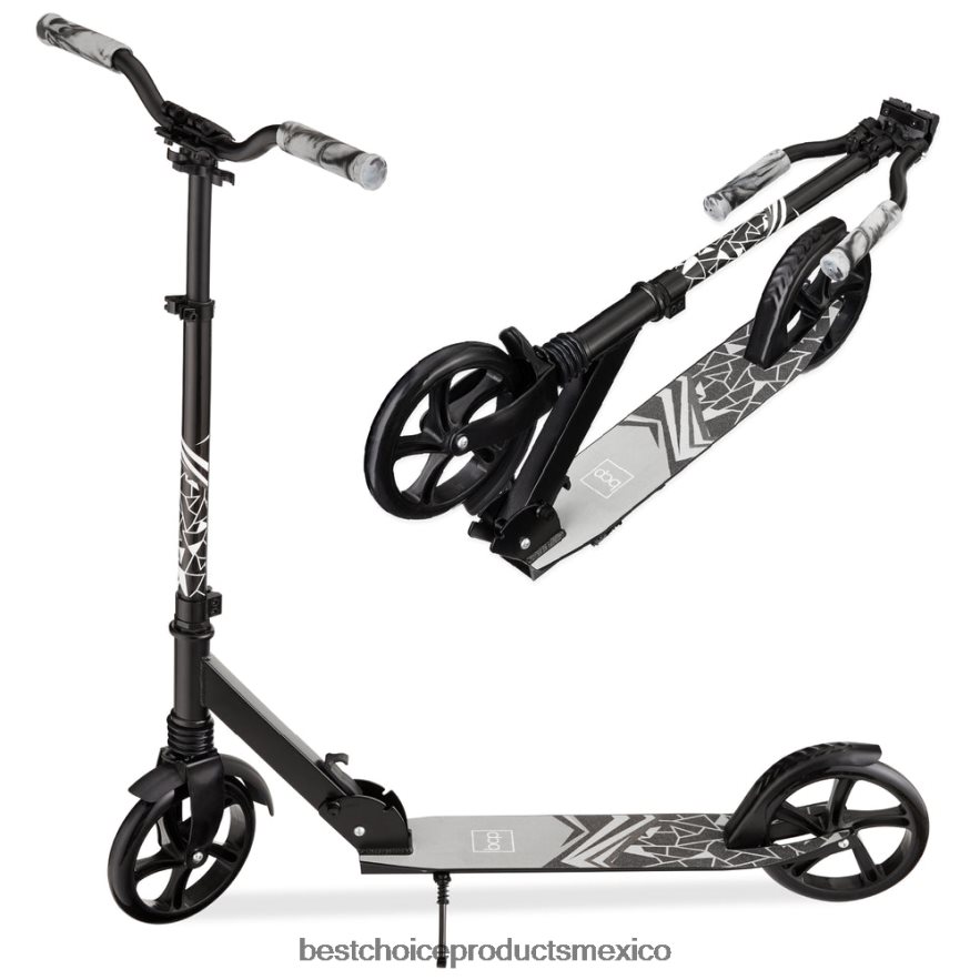 juguete y juego | Patinete de altura ajustable para niños con correa de transporte y plataforma antideslizante Best Choice Products negro X080FZ478