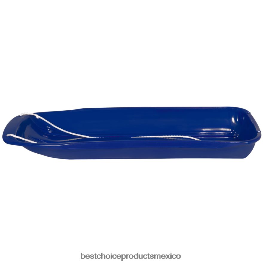 juguete y juego | Tabla de trineo para nieve con trineo para niños de 48 pulgadas con cuerda para tirar, bordes curvos Best Choice Products azul X080FZ1026