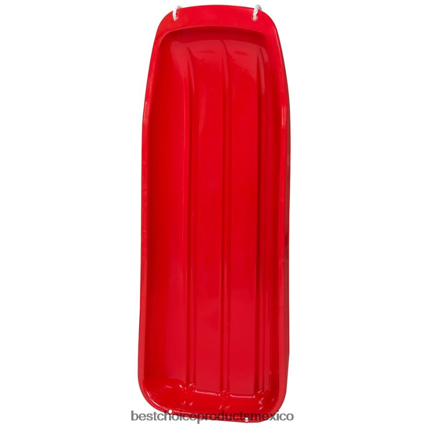 juguete y juego | Tabla de trineo para nieve con trineo para niños de 48 pulgadas con cuerda para tirar, bordes curvos Best Choice Products rojo X080FZ1022