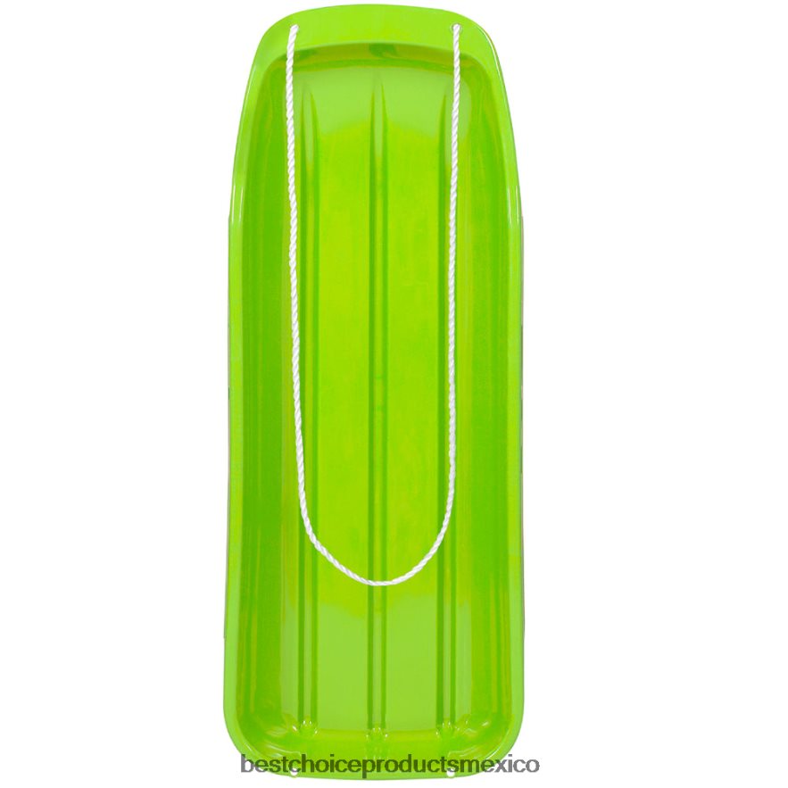 juguete y juego | Tabla de trineo para nieve con trineo para niños de 48 pulgadas con cuerda para tirar, bordes curvos Best Choice Products verde claro X080FZ1025