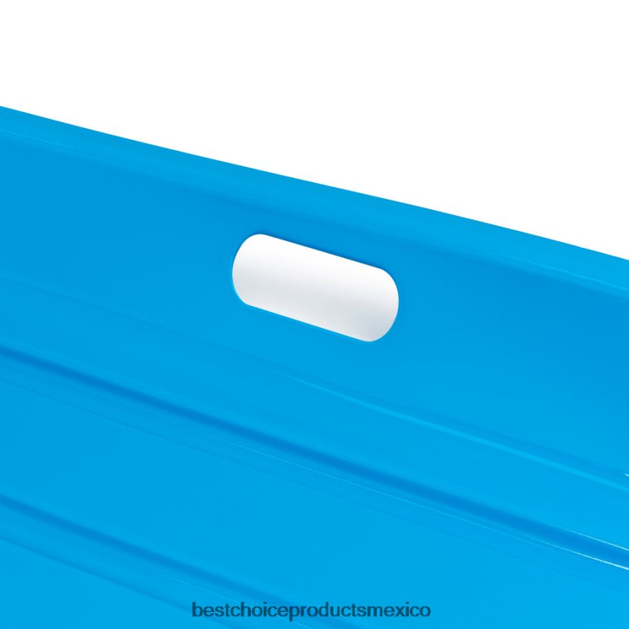 juguete y juego | Trineo de nieve para trineo de plástico para exteriores para niños con cuerda de tracción y asas Best Choice Products azul X080FZ1008