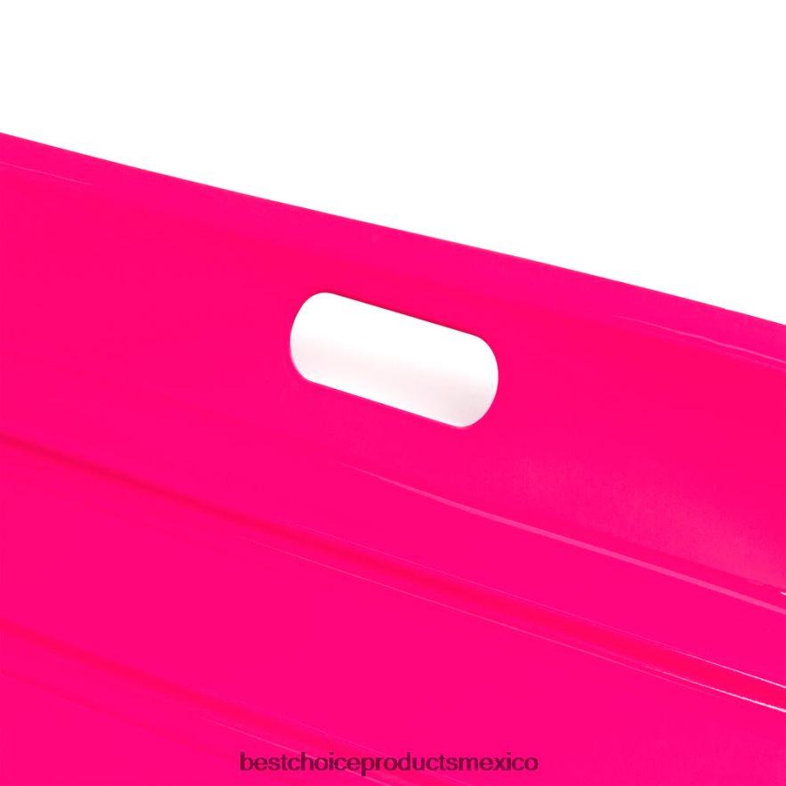 juguete y juego | Trineo de nieve para trineo de plástico para exteriores para niños con cuerda de tracción y asas Best Choice Products rosa X080FZ1006