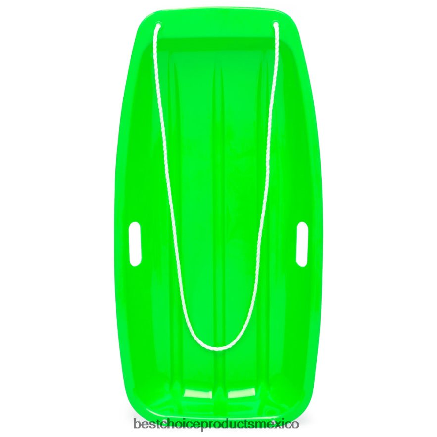 juguete y juego | Trineo de nieve para trineo de plástico para exteriores para niños con cuerda de tracción y asas Best Choice Products verde X080FZ1009