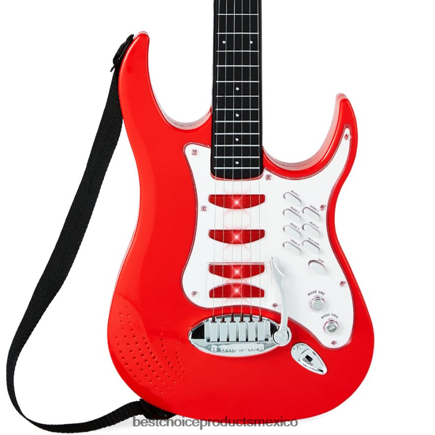 juguete y juego | Juego de guitarra eléctrica para niños con 6 canciones, micrófono y amplificador. Best Choice Products rojo X080FZ283