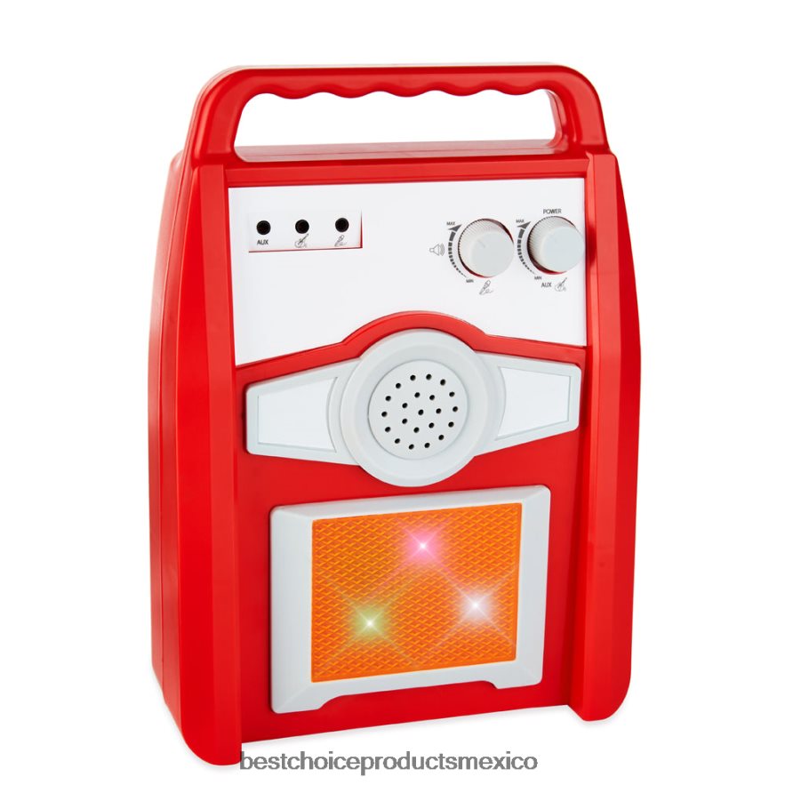 juguete y juego | Juego de guitarra eléctrica para niños con 6 canciones, micrófono y amplificador. Best Choice Products rojo X080FZ283