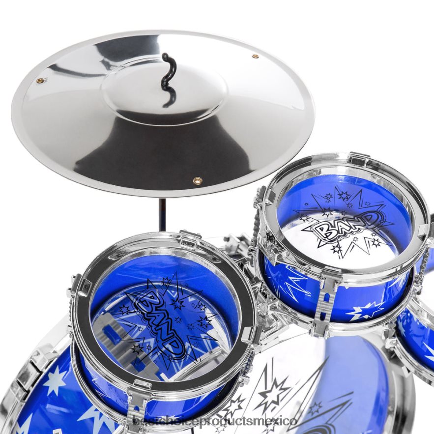 juguete y juego | Juego de juguetes de instrumentos musicales de percusión de tambor para principiantes para niños de 11 piezas Best Choice Products azul X080FZ1018