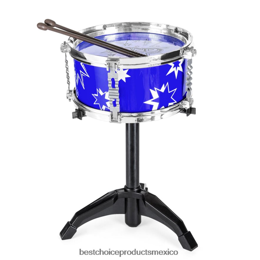 juguete y juego | Juego de juguetes de instrumentos musicales de percusión de tambor para principiantes para niños de 11 piezas Best Choice Products azul X080FZ1018