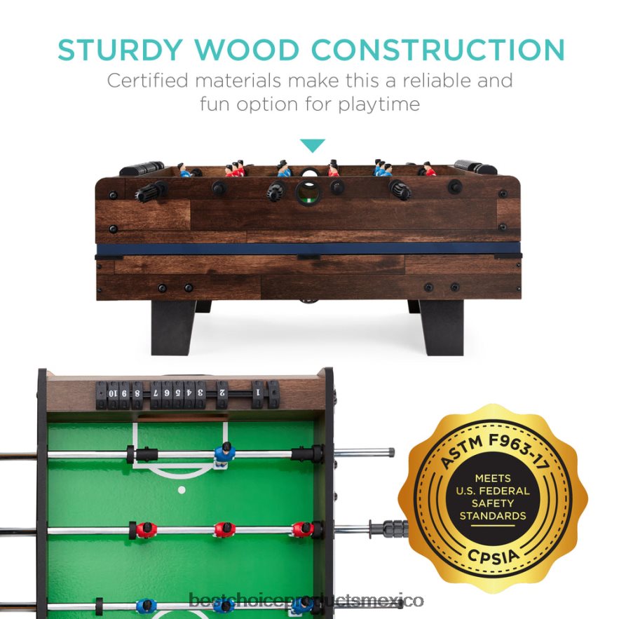 juguete y juego | Juego de mesa multijuego 4 en 1 con air hockey, tenis de mesa, billar y futbolín Best Choice Products madera oscura X080FZ547