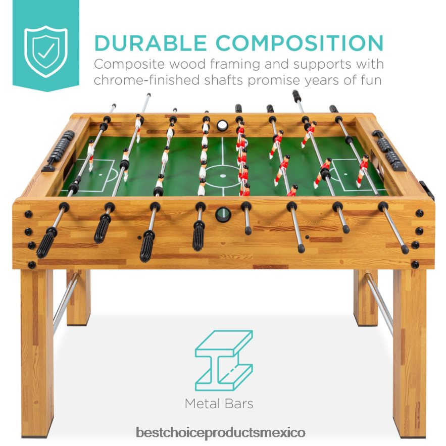 juguete y juego | mesa de futbolín, futbolín arcade con 2 portavasos y 2 pelotas Best Choice Products marrón claro X080FZ548