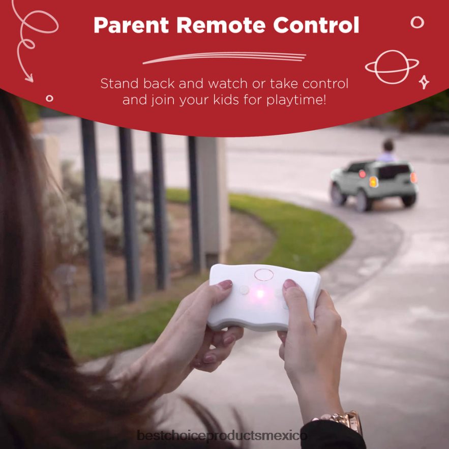 juguete y juego | Camión de juguete para niños de 12 V con 3 velocidades, LED, control remoto y Bluetooth Best Choice Products azul claro X080FZ540