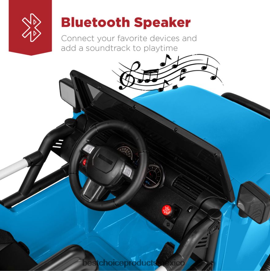 juguete y juego | Camión de juguete para niños de 12 V con 3 velocidades, LED, control remoto y Bluetooth Best Choice Products azul claro X080FZ540