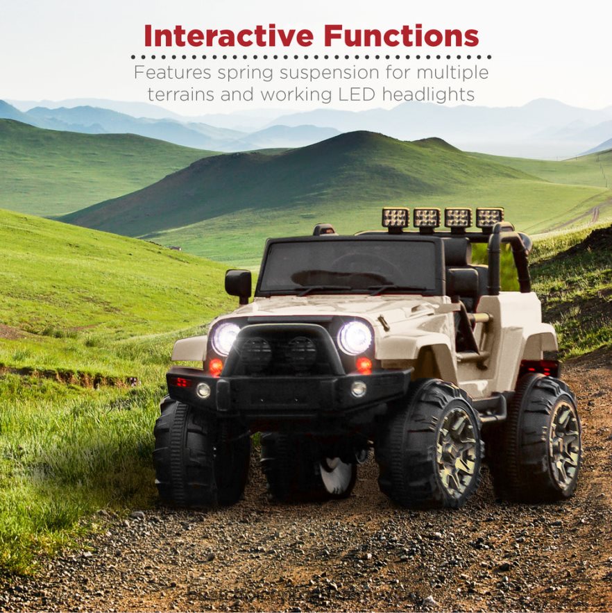 juguete y juego | Camión de juguete para niños de 12 V con 3 velocidades, LED, control remoto y Bluetooth Best Choice Products broncearse X080FZ537