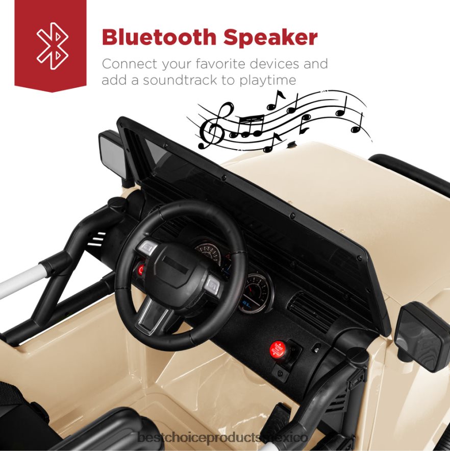 juguete y juego | Camión de juguete para niños de 12 V con 3 velocidades, LED, control remoto y Bluetooth Best Choice Products broncearse X080FZ537