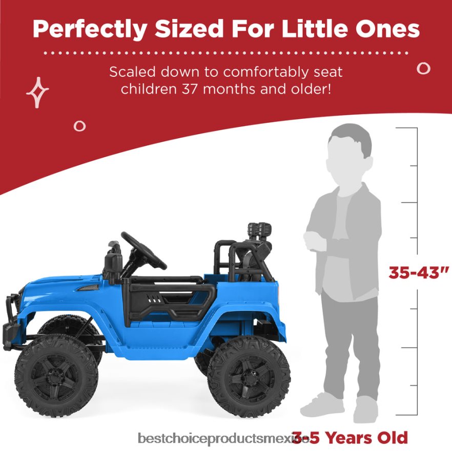 juguete y juego | Camión para niños de 12 V con control remoto para padres y suspensión de resorte Best Choice Products azul claro X080FZ491