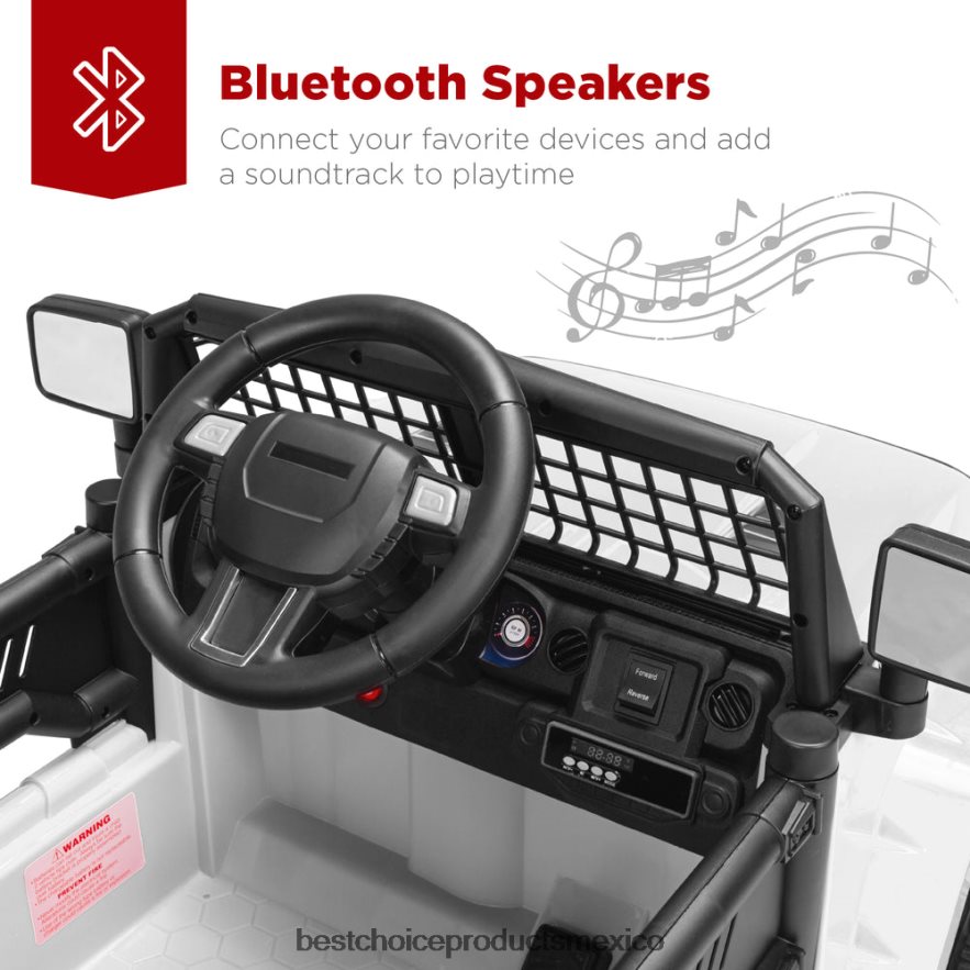 juguete y juego | Camión para niños de 12 V con control remoto para padres y suspensión de resorte Best Choice Products blanco X080FZ489