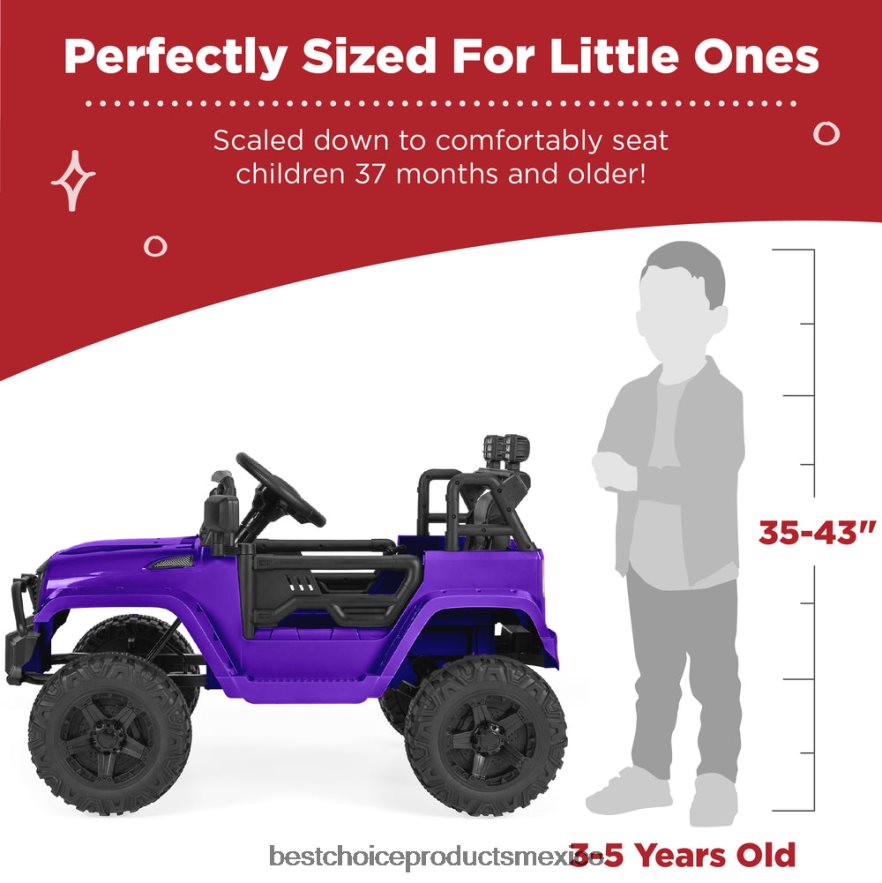 juguete y juego | Camión para niños de 12 V con control remoto para padres y suspensión de resorte Best Choice Products púrpura X080FZ495