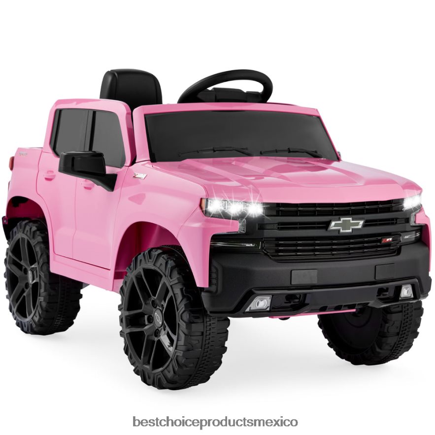 juguete y juego | Camioneta Chevrolet Silverado con licencia de 12 V y control remoto para padres Best Choice Products rosa X080FZ567
