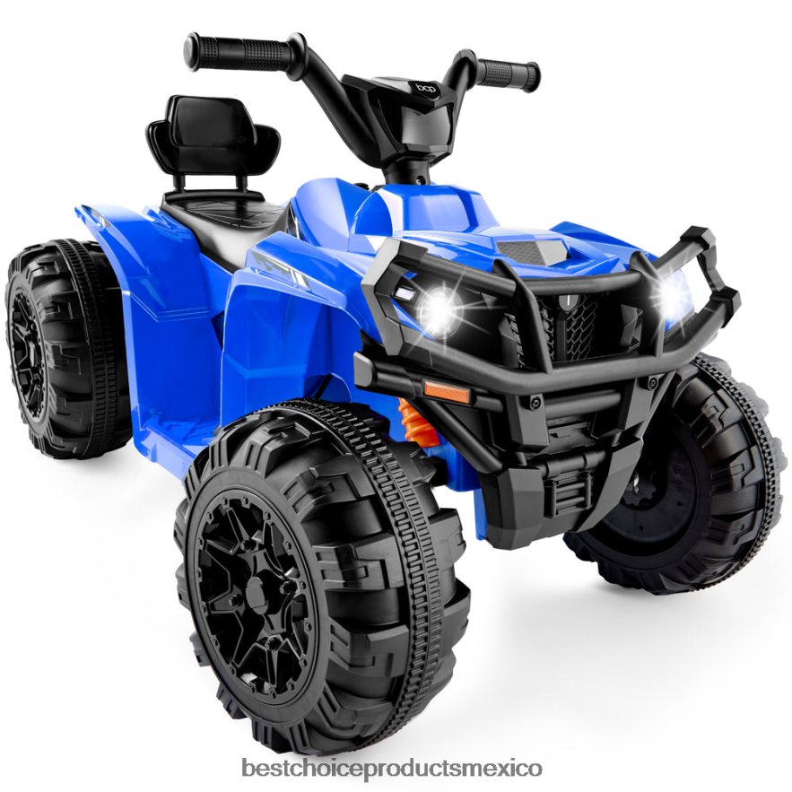 juguete y juego | Coche quad atv de 4 ruedas para niños de 12 V con velocidad máxima de 2,4 mph, bluetooth y faros Best Choice Products azul X080FZ278