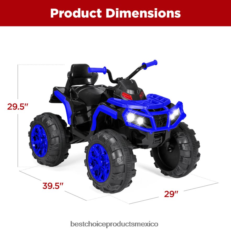 juguete y juego | Coche quad atv de 4 ruedas para niños de 12 V con velocidad máxima de 3,7 mph, bluetooth y faros Best Choice Products azul X080FZ500