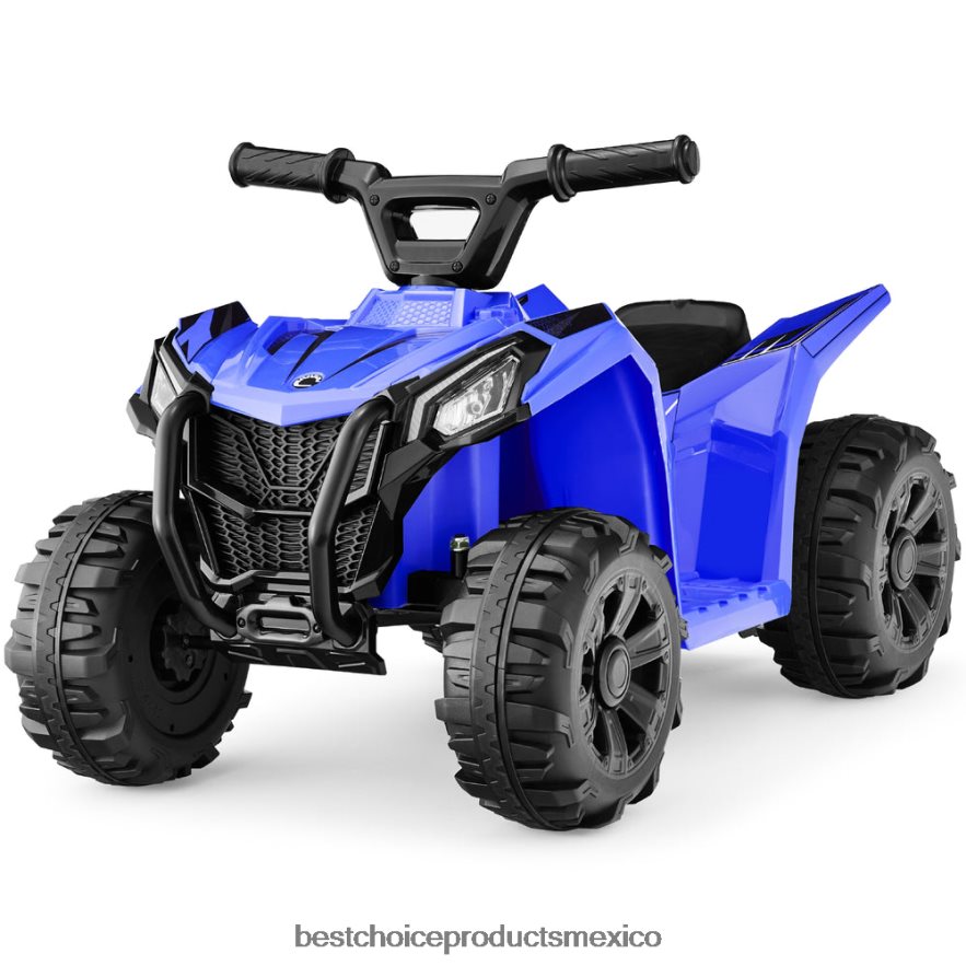 juguete y juego | Coche quad atv de 4 ruedas para niños de 6 V con velocidad máxima de 1,8 mph y neumáticos con banda de rodadura Best Choice Products azul X080FZ527