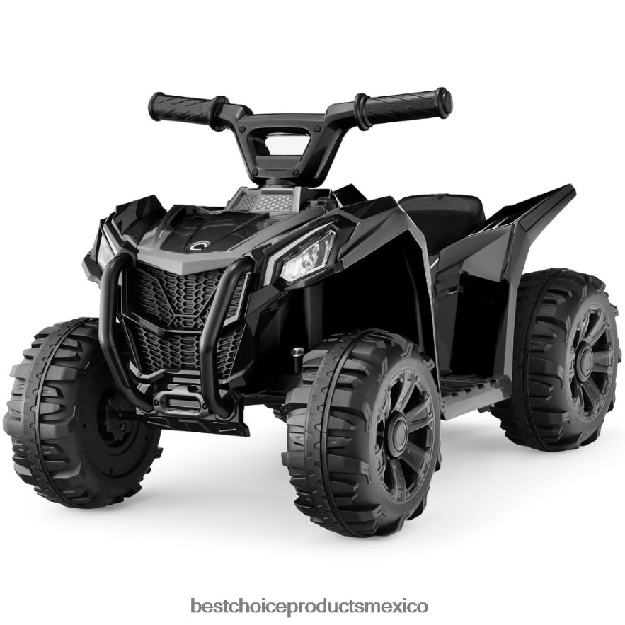 juguete y juego | Coche quad atv de 4 ruedas para niños de 6 V con velocidad máxima de 1,8 mph y neumáticos con banda de rodadura Best Choice Products negro X080FZ524