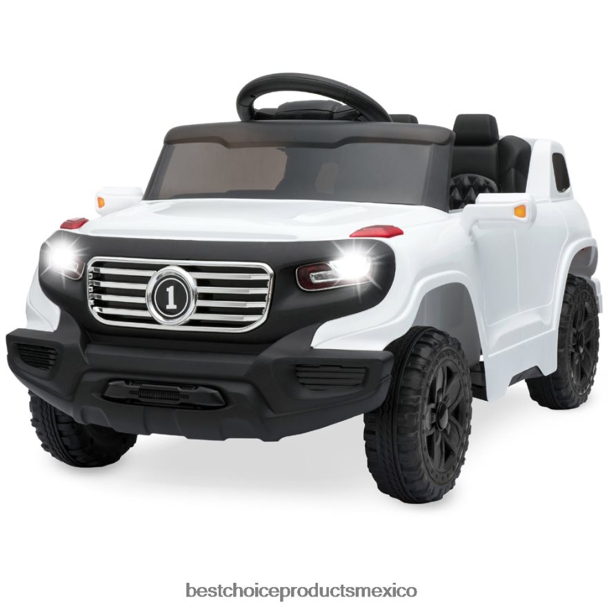 juguete y juego | Juguete de camión para niños de 6v con control de padres rc, 3 velocidades, luces, bocina Best Choice Products blanco X080FZ1017