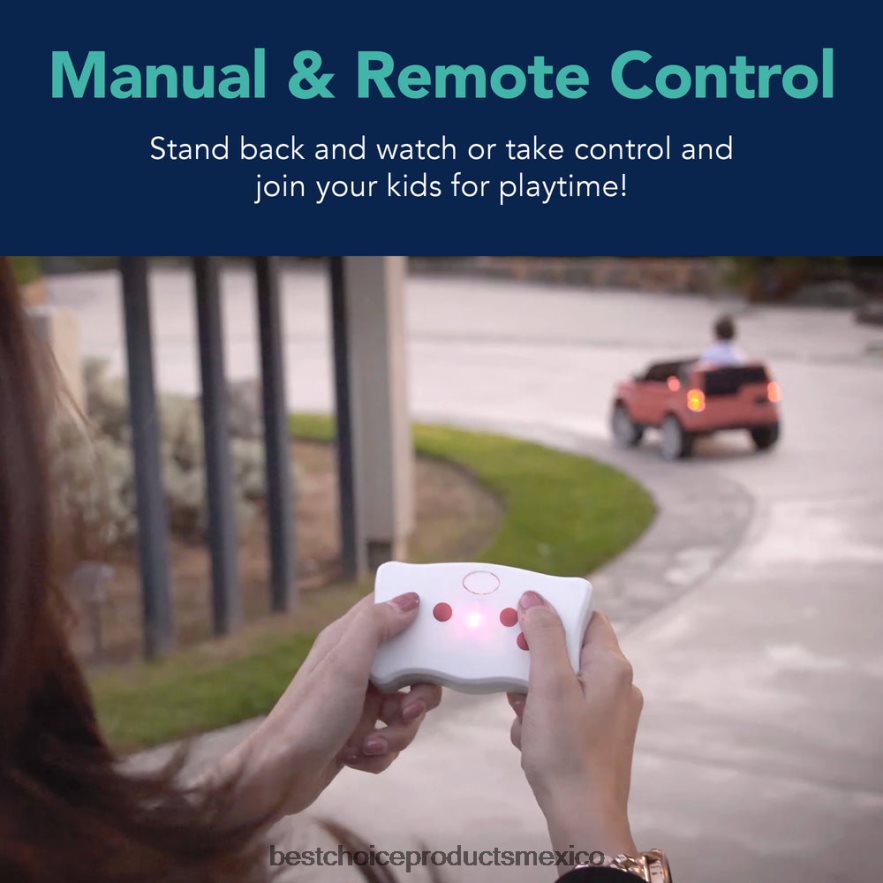 juguete y juego | Juguete de camión para niños de 6v con control de padres rc, 3 velocidades, luces, bocina Best Choice Products negro X080FZ1015