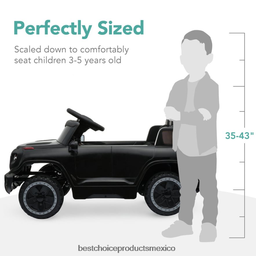 juguete y juego | Juguete de camión para niños de 6v con control de padres rc, 3 velocidades, luces, bocina Best Choice Products negro X080FZ1015