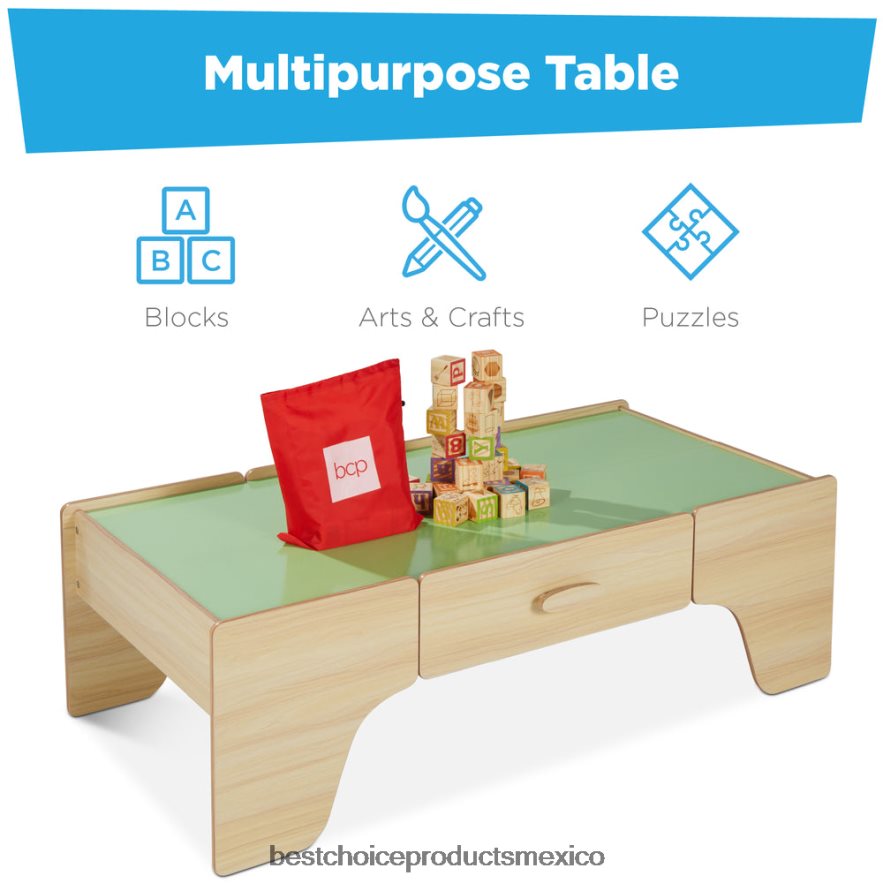 juguete y juego | Mesa de tren de 35 piezas, gran juego multiusos con tablero reversible Best Choice Products multicolor X080FZ483