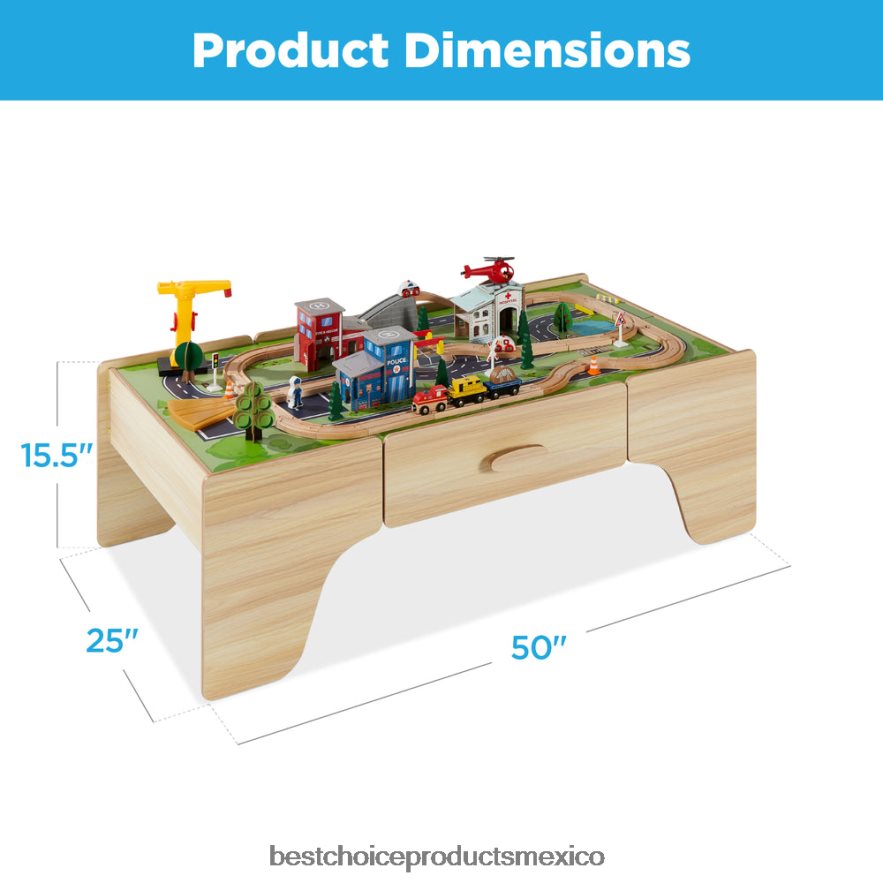 juguete y juego | Mesa de tren de 35 piezas, gran juego multiusos con tablero reversible Best Choice Products multicolor X080FZ483