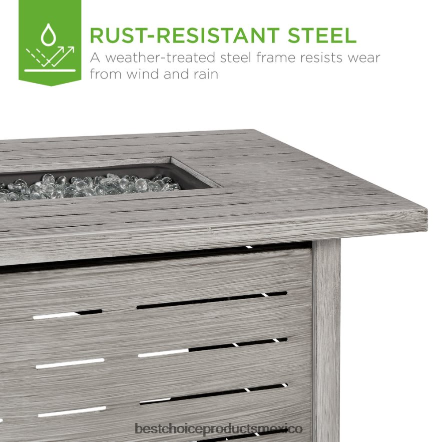 vida al aire libre | Brasero de gas propano de acero de 50,000 BTU con encendido automático Best Choice Products gris X080FZ854