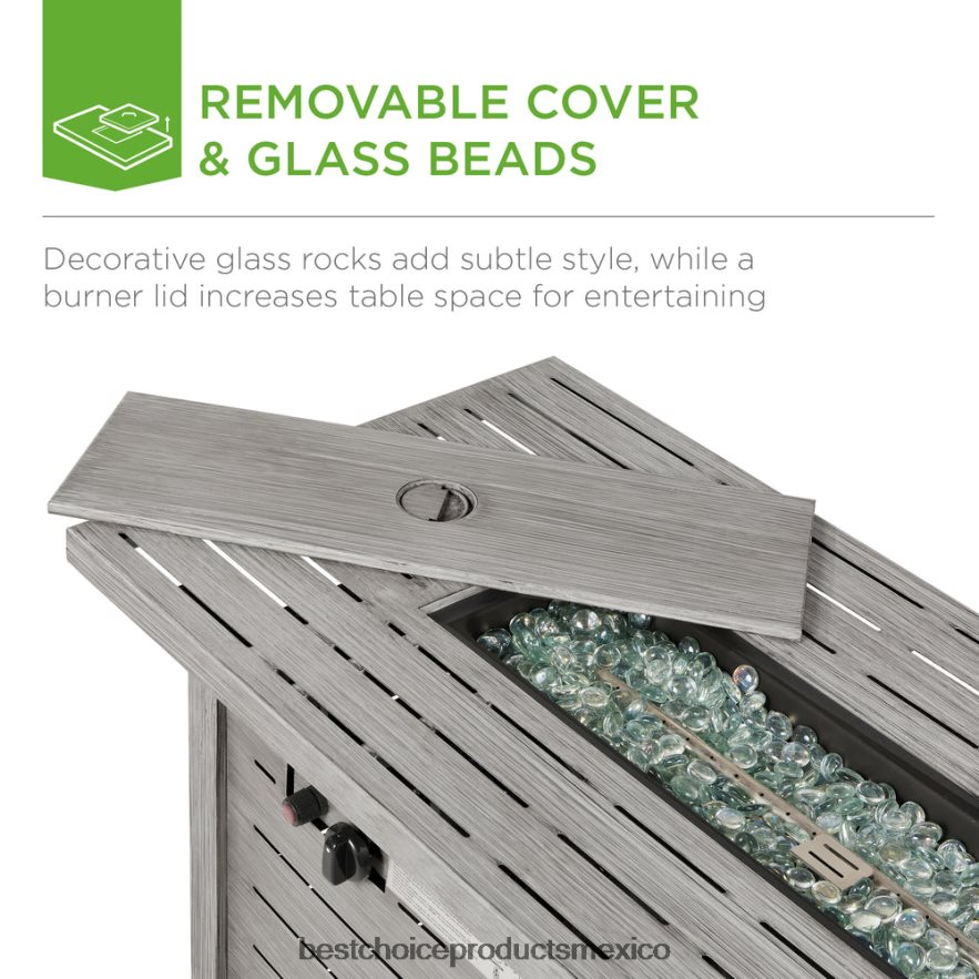 vida al aire libre | Brasero de gas propano de acero de 50,000 BTU con encendido automático Best Choice Products gris X080FZ854