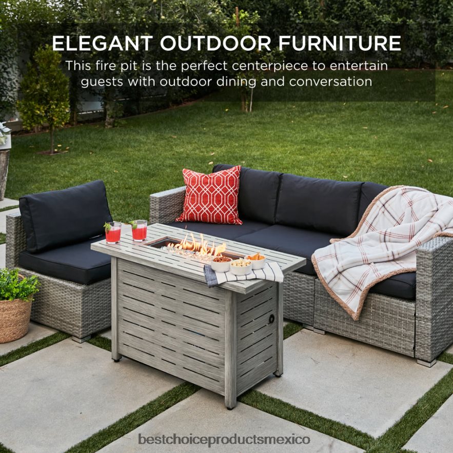 vida al aire libre | Brasero de gas propano de acero de 50,000 BTU con encendido automático Best Choice Products gris X080FZ854