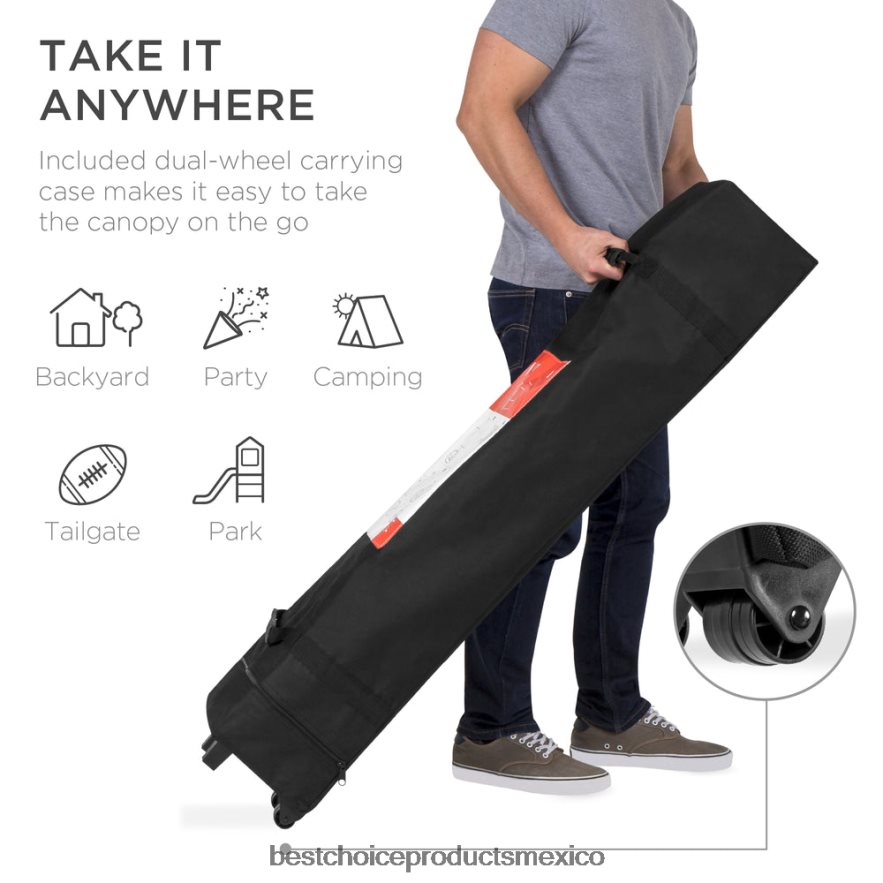 vida al aire libre | Tienda de campaña con dosel emergente portátil para exteriores con estuche de transporte, 10x10 pies Best Choice Products azul claro X080FZ1158