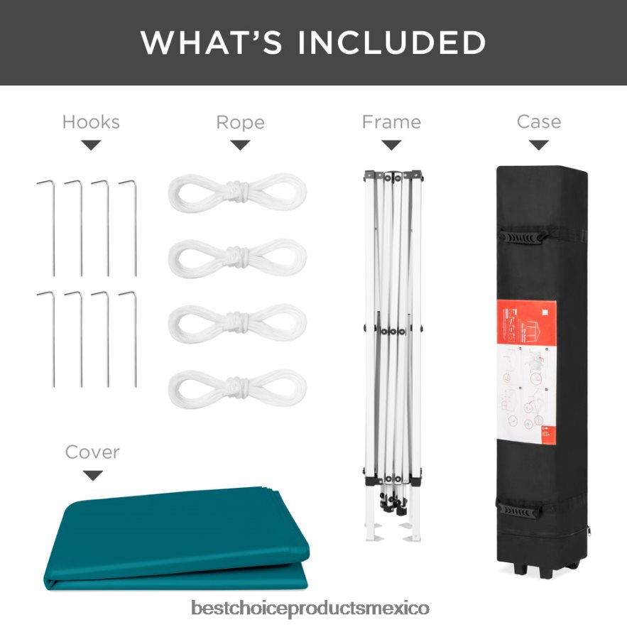 vida al aire libre | Tienda de campaña con dosel emergente portátil para exteriores con estuche de transporte, 10x10 pies Best Choice Products azul claro X080FZ1158